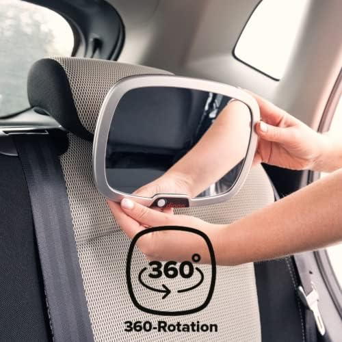 Детско Автомобилно огледало Diono Easy View Plus с подсветка, Безопасно Огледало за автомобилни седалки за бебета, обърна