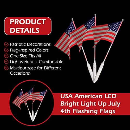 САЩ Американската led осветление 4-ти юли мигащи знамена (комплект от 3)