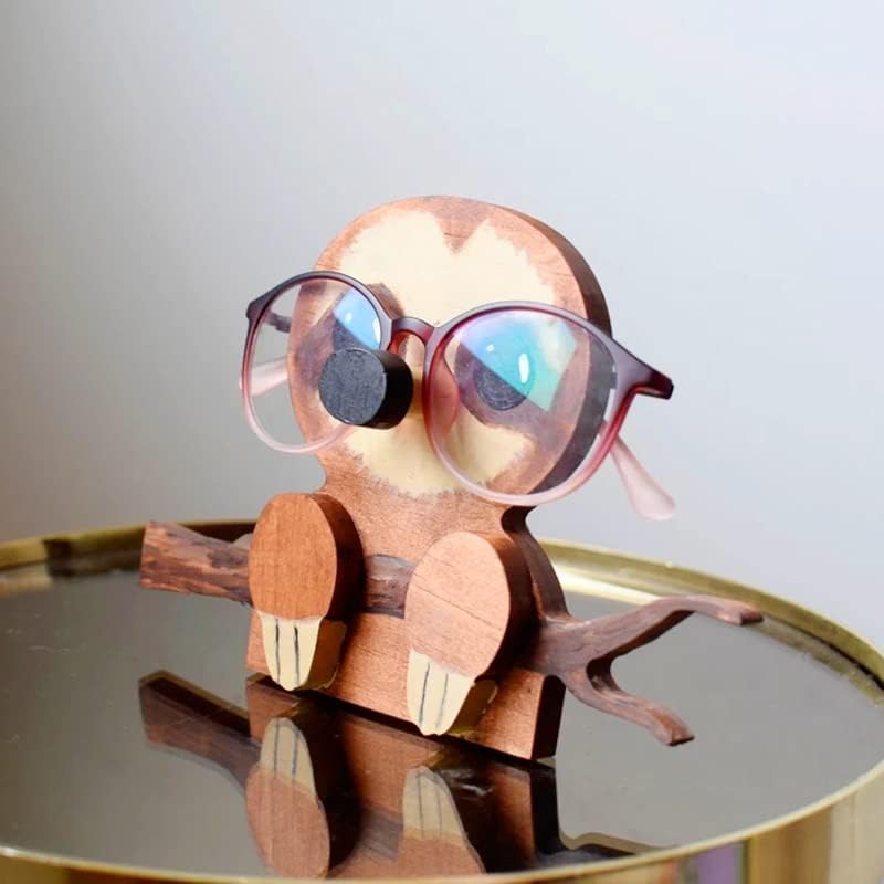 Deerhobbes Създай свой собствен Дървен Държач за очила във формата на животни от 2 елементи, Рамки за очила във формата