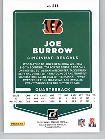 Снимка-вариация Donruss 2021 211 Джо Ровя в Синсинати Bengals Официалната търговска картичка футбол NFL от Панини America