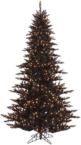 Изкуствена Коледна елха Vickerman 4,5 x 34 Черна Яде, предварително осветени 250 прозрачни светодиоди - Реалистичен Сезонен Декор за дома На закрито - Не изисква грижи Изкус?