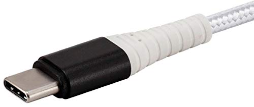 USB кабел C-A USB 2.0 с найлон оплеткой Monoprice дължина от 6 фута - Бял |Type C, здрав, бързо зареждане за Samsung Galaxy