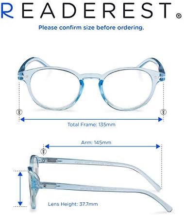 Readerest Кръгли сини светозащитные очила за четене (светло синьо, Черепаховое увеличаване на 2,50), компютърни