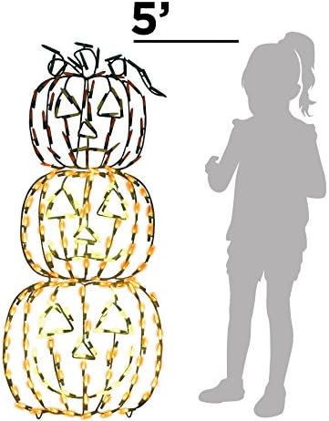60Pro-Line Jack O' Lantern Animotion С Led Подсветка, 1-Мерителна декорация за Двора на Хелоуин, 180 Светлини, Сезонен Декор