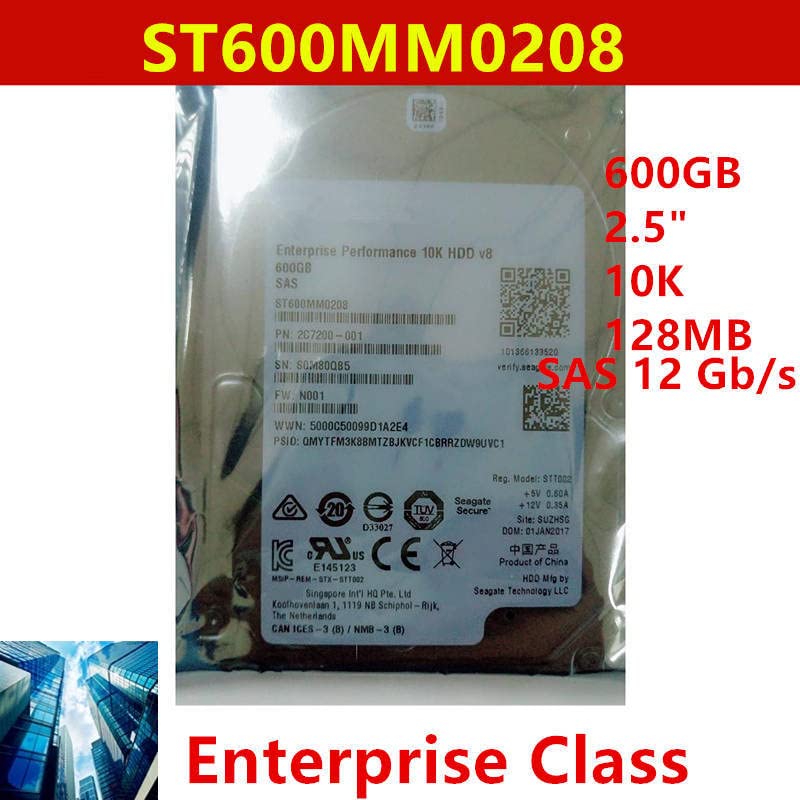 Твърд диск, 600 GB 2,5 SAS 12 Gb/сек. 128 MB, 10 000 об/мин за вътрешен твърд диск на твърдия диск от корпоративен клас за ST600MM0208