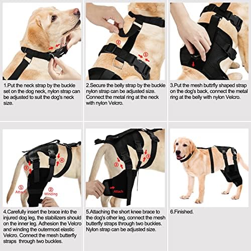Наколенник за кучета HUAME Double Knee, който Поддържа Разорванную задната лапа на ACL, вывихивающую пателата, Снимающий болка в ставите и възпаление, със странични стабили?