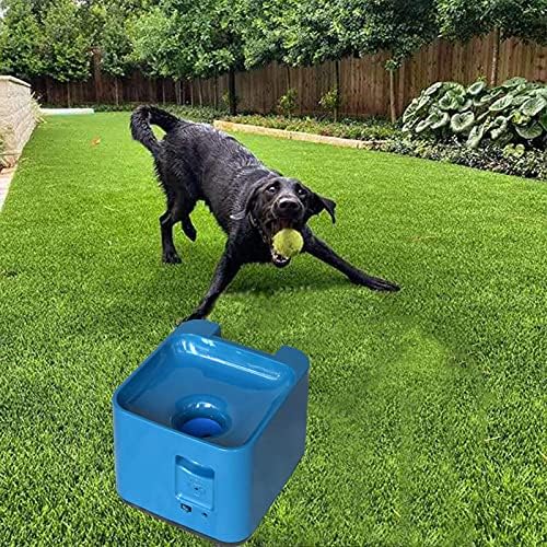 IDOGMATE Automatic Dog Топка Launcher - Акумулаторна Хвърля топки за тенис за кучета Голям / среден размер - Дистанционно управление - 3 топки (2,5 инча) - Играчка за помещения / улица