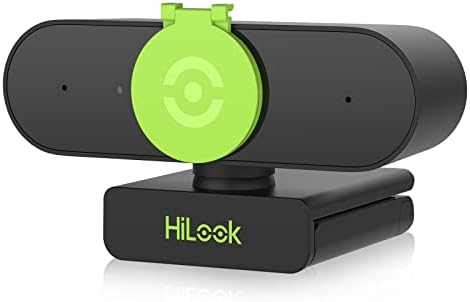 Уеб камера HiLook с автофокус 1080P и скрита затвор, Потоковая уеб камера U12P с цифрово увеличение, Компютърна камера с корекция