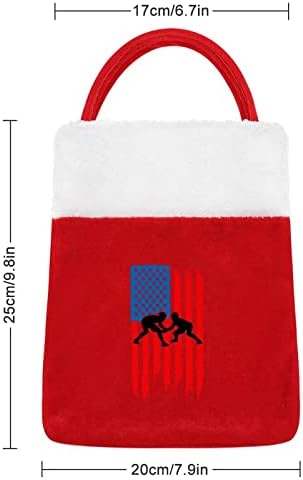 Борят Американски Флаг се Поставя В Торби Луксозен Коледен Чанта за Празнична Украса
