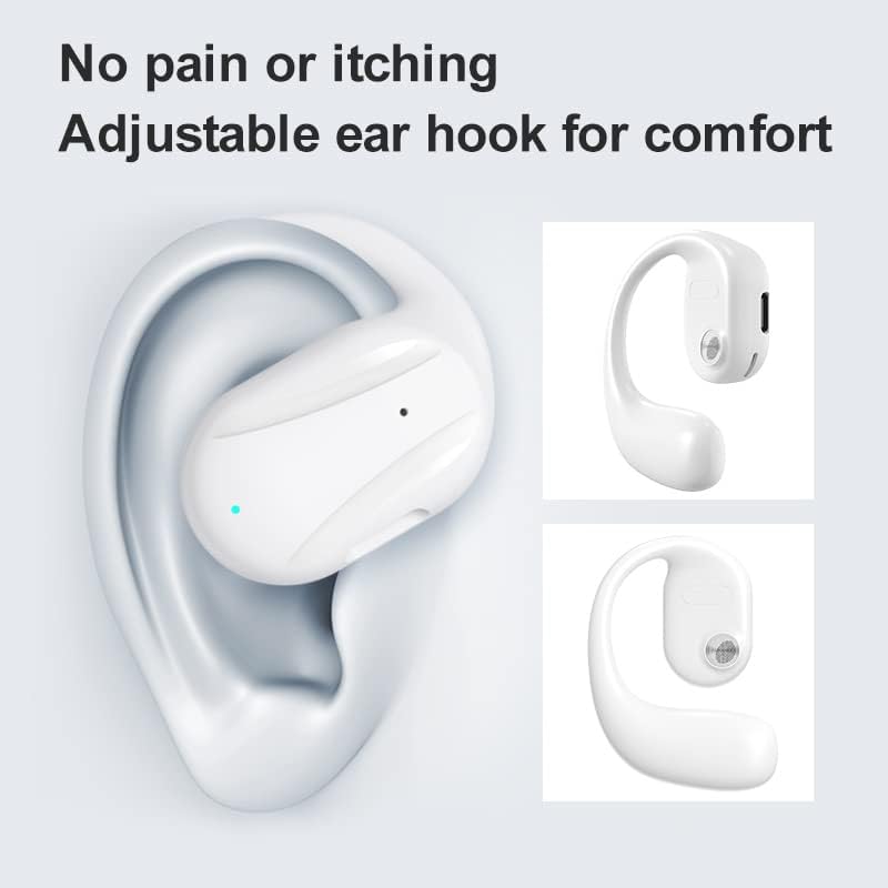 Loluka Черни Единични Безжични Слушалки Bluetooth 5.3 С отворен Ухото, Скоба за ушите, Водоустойчив втулки и ушите за спорт, работа
