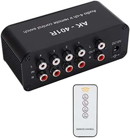 Аудиопереключатель Socobeta, Аудиопереключатель 1 към 4 изхода за постоянен ток 12 v с Дистанционно управление за видео