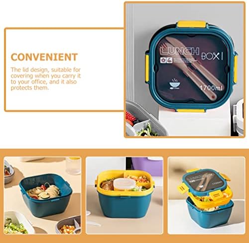 Cabilock Kids Bento Box 1 комплект Преносими Контейнери за салата, Отделения за Обяд, Кутии за Bento, Контейнери за храна