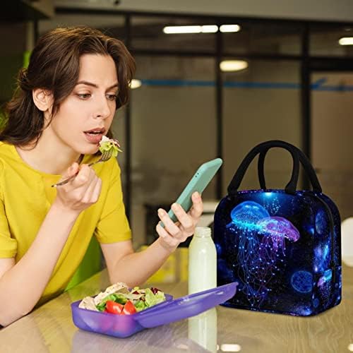 Дамски Чанта за обяд GUEROTKR, Кутия за Обяд за мъже, Дамски Кутия за Обяд, синьо-лилаво модел под формата на медуза