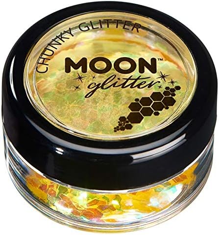 Дъгата Съраунд блясък от Луната Glitter – Козметичен блясък за лице, тяло, нокти, коса и устни - 0,10 грама - Жълт