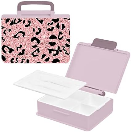 Кутия за обяд ALAZA с принтом Bento от Розово злато и розов Леопард под формата на Леопард, Херметични Контейнери
