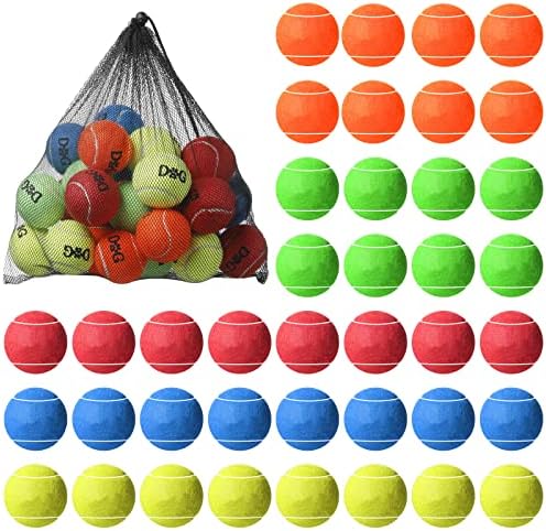 40 Бр. топка за кучета, Тенис топки за домашни любимци, 2,5 Инчов Интерактивни тенис топки за Кучета, Цветни, лесно Ловящиеся