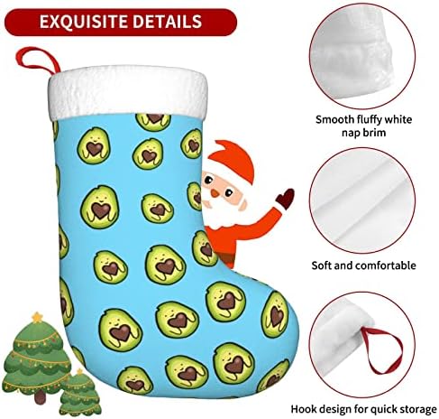 Коледни Чорапи Augenstern, Красиви Зелени Чорапи Цвят На Авокадо, Синьо Двустранни Чорапи За Окачване На Камина.