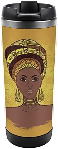 Красива Африканска Жена Пътна Чаша С Изолация От Неръждаема Стомана, Чаша Кафе, Чаша С Двойни Стени, Бутилка за