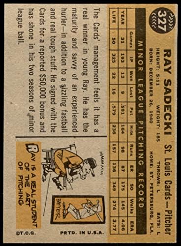 1960 Topps 327 Рей Садеки Сейнт Луис Кардиналс (Бейзболна карта) Карта Дина 5 - БИВШ Кардиналс