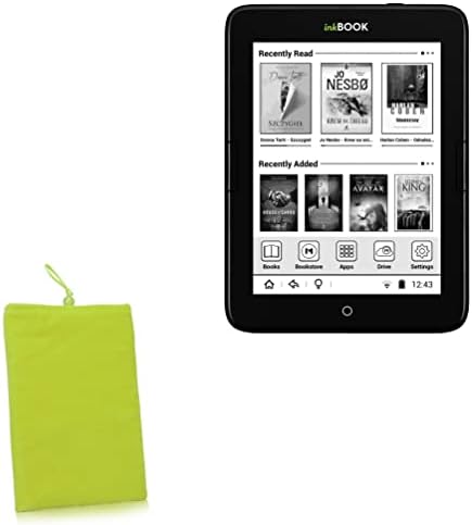 Калъф BoxWave, който е Съвместим с inkBOOK Обсидиан (Case by BoxWave) - Кадифена торбичка, калъф от мека велюровой плат с завязками за inkBOOK Обсидиан - Маслинено-зелен