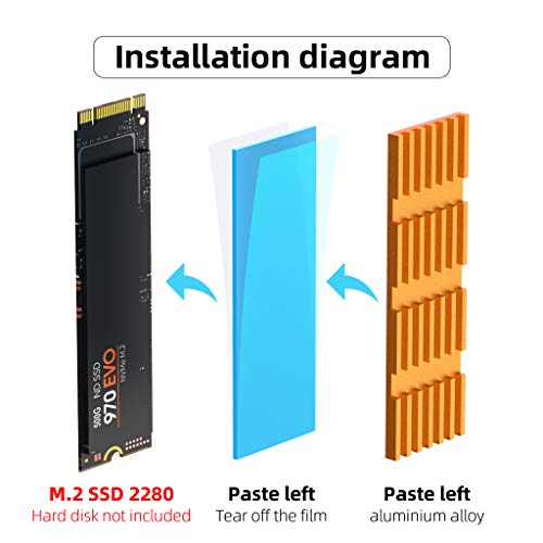 M. 2 Радиатора PS5 PCI-E NVME SSD 2280 ММ, с висока производителност твърд диск SSD с термопластичной подложка за преносим КОМПЮТЪР 2280 SATA NGFF Твърд дисков охладител с силиконоват