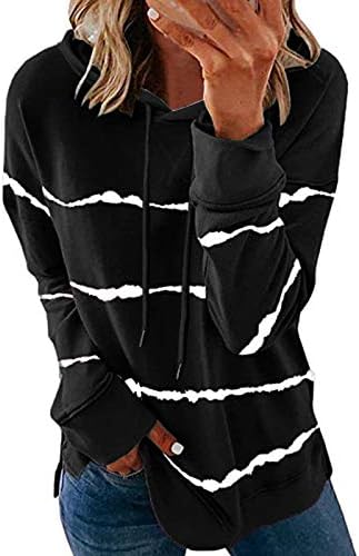 Дамски стилен hoody с кръгло деколте и дълъг ръкав, мек удобен пуловер с цепка отстрани, блузи, ежедневни
