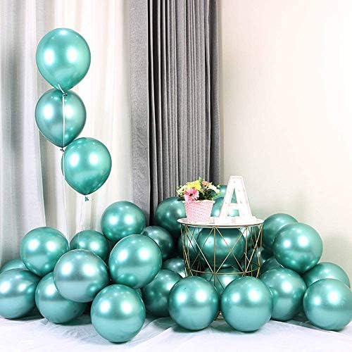Хромирани Зелени балони 12 инча 50 БР Метални Зелени Балони за партита и Сватби