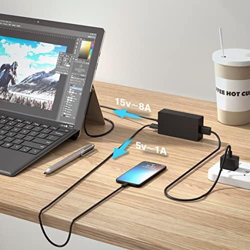 Смяна на зарядно устройство Microsoft Surface капацитет 127 Вата за Microsoft Surface Book 3 2 1, лаптоп Surface