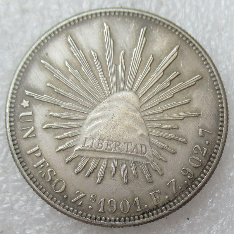 Мексикански Сребърен долар 1 песо Година на производство (1899-1909) Чуждестранна Копие от Посребрена Възпоменателни монети