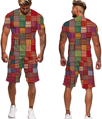 Мъжки Летни Африкански Графични Тениски, Къси Панталони, Костюми Градинска Облекло Тениска Къси Панталони, Спортни Костюми, Облекла За Мъже
