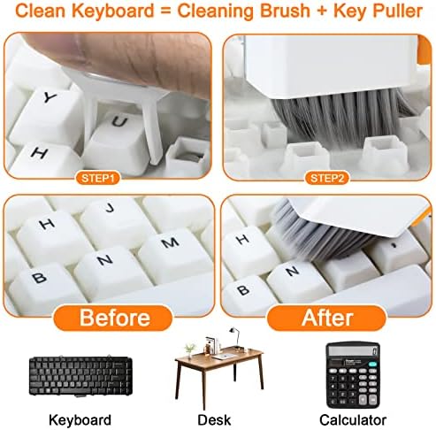 Комплект за почистване на клавиатурата на лаптопа, на телефона на екрана, 10-в-1, Е-Помещение, Дръжка-Четка за почистване