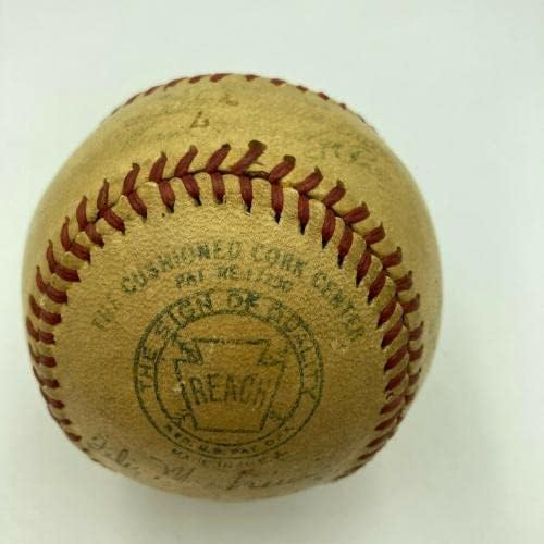 1946 г. Отборът на Кливланд Индианс Подписа Официален договор с Американската лига бейзбол Харридж - Бейзболни топки с Автографи