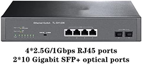 Комутатор WPYYI 10g 2500 Mbit/s 2,5 Gbit/с Комутатор Rj45 10000 Mbit/с 42,5 Г/2,5 Gbit/с RJ-45 + 210 Гигабита/10 gbps SFP + оптичен комутатор (Цвят: както е показано, размер: един размер)