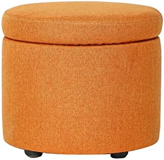 Столче за съхранение на YUMIYU С Тапицирана седалка, Допълнително седалка Преносимо, Издръжлив, Гъвкав, за да влезете в спалнята -Оранжев