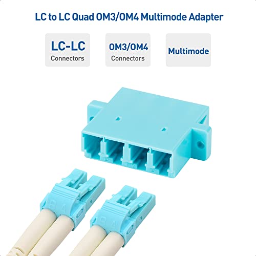 Кабел Matters 6-Pack, Четириядрен мулти-режим Оптичен Адаптер LC-LC UPC OM3/OM4, Оптичен Съединител от OM3/OM4 LC