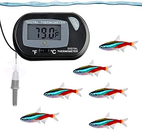 Дигитален термометър SunGrow Betta за тропически аквариум рибки, 1,5 х 2,3, 4 Нещастници и 2 Батерии в комплекта, по 2 бр. в