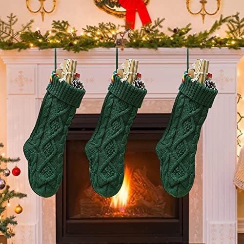 Коледни Чорапи за камината Коледна Класика с Големи Коледни Чулками Украса Чорапи Висящи Топчета Кабел