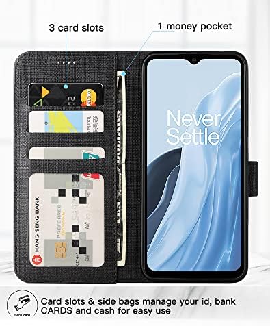 Чанта-портфейл Foluu за OnePlus Nord N300, Флип-фолио от изкуствена кожа с [Противоударным вътрешен калъф от TPU], отделения