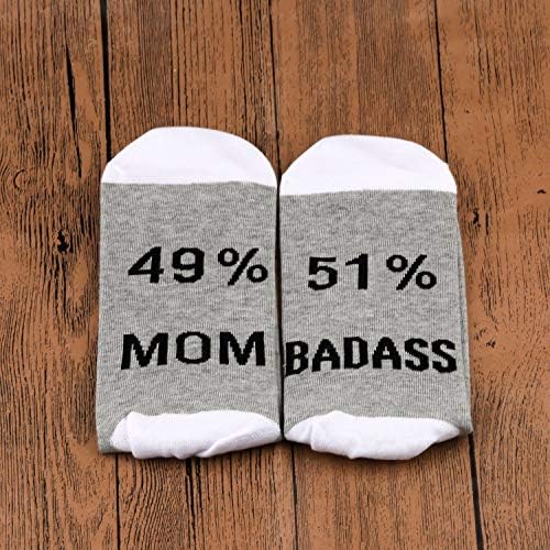 LEVLO Забавен подарък на майка ми Чорапи за мама 49% от Мама/Мими/Нона 51% Стръмни чорапи за Ден на майката на майка си и баба си
