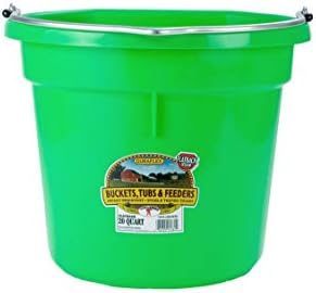 Пластмасова кофа за храна на животни (лаймово-зелена на цвят) - Little Giant - Пластмасова кофа за храна с фиксирана облегалка и метална дръжка (20 литра / 5 галона) (инв. № P20FB