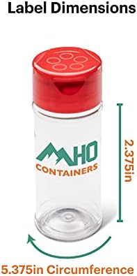 Контейнери MHO | Пластмасови буркани за подправки обем 3,5 грама с капаци и фольговыми втулки | Произведено в САЩ — Пакет от 10 броя (Червен)