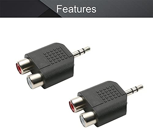 Изберете 4шт 3.5 мм Мъжки към 2 конектори RCA Стерео Аудио Кабел Видео Сплитер Адаптер