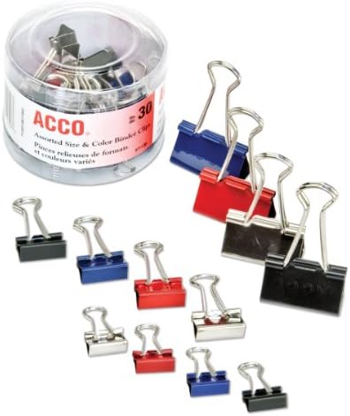 Кламери за подвързване на ACCO, различни размери, Различни цветове, 30 Скоби за Вана (A7071130)