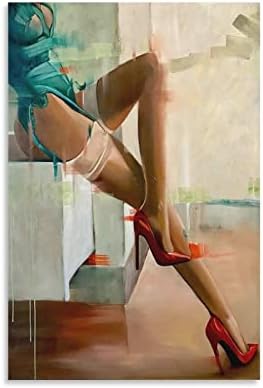 Секси Жена, Плакат на червени токчета за Дамски Секси крака, Платно, масло, Изкуство, декорация за женската стая, Стенни Щампи върху Платното за Декора на стените, Ин