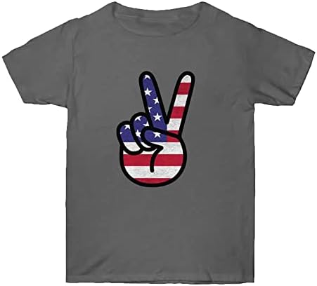 Опаковка Риза Ден на Независимостта Женски Графични Тениски за Жени, в началото на с Кръгло деколте и Къс Ръкав, Отгоре с Принтом под формата на Ръцете-Ножици