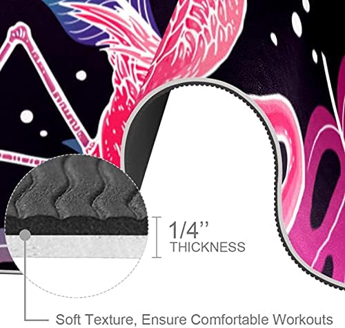 Дебела подложка за йога Siebzeh Flamingo Tropical Премиум-клас, в екологично Чист Гумена подложка за здраве и фитнес,