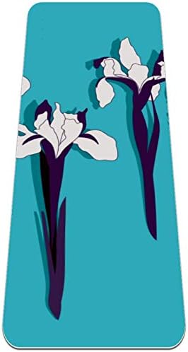 Siebzeh Iris Blue Flowers-Дебела подложка за йога премиум-клас, в екологично Чист Гумена подложка за здраве