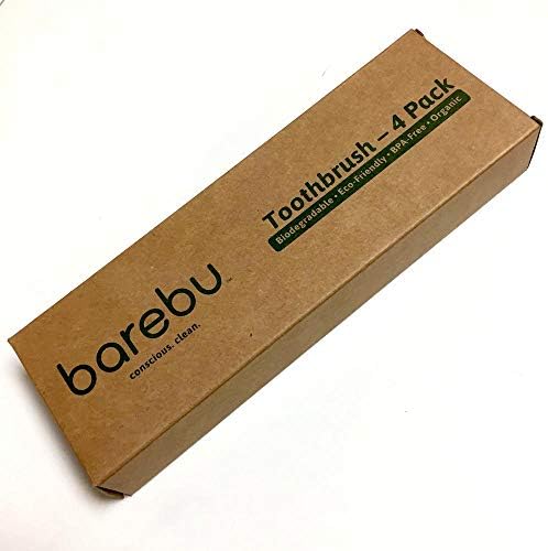 Избелваща бамбук четка за зъби Barebu с добавянето на дървени въглища - Не съдържа BPA, биоразлагаема (4)