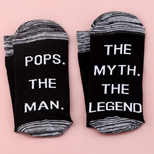 LEVLO Pops Подарък Pops the Man Мит, Легенда Чорапи Дядо Подарък за Дядо Мъже, Подарък за Рожден Ден