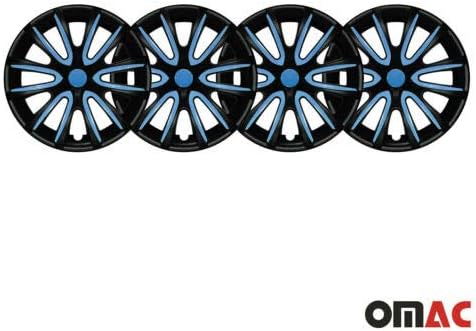 Джантите OMAC 15 Инча за Subaru Outback в Матово Черно и синьо 4 бр. Капака Джанти - Шапки ступиц - Подмяна на външната повърхност на автомобилни гуми